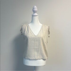New Allie Rose Linen Tank with Gold Features M